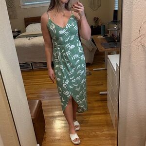 Green Floral Midi Dress